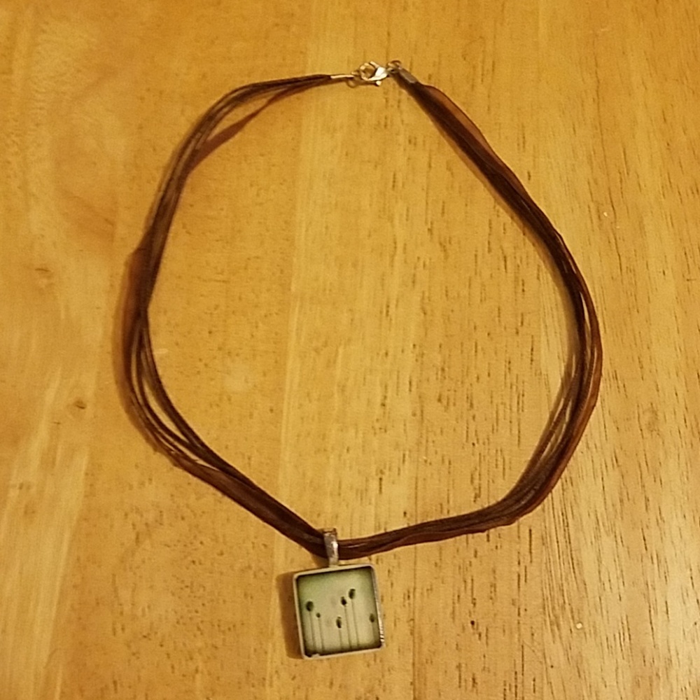 Handmade glass cabochon necklace